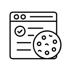 web cookies consent icon, web cookies consent line art - simple line art of web cookies consent, perfect for web cookies consent logos and icons and themed design 