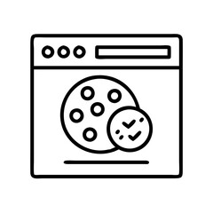 web cookies consent icon, web cookies consent line art - simple line art of web cookies consent, perfect for web cookies consent logos and icons and themed design 
