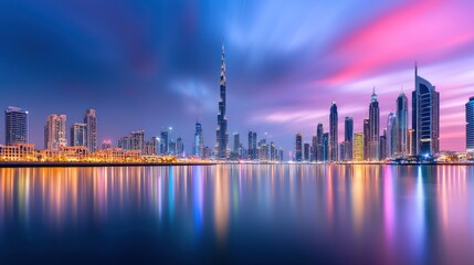 Fototapeta premium City Skyline at Sunset