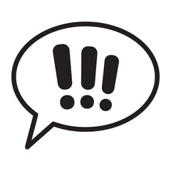 Speech bubble with exclamation mark icon. Exclamation sign icon, important mark, warning speech bubble.
