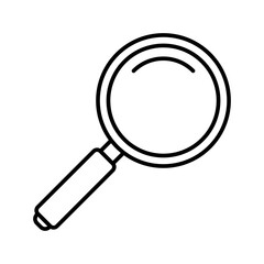 Search line icon. Magnifying glass outline icon, magnifier or loupe sign.