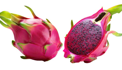 dragon fruit isolated on white  transparent background PNG