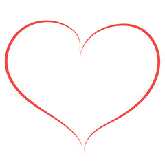  Single simple outline doodle heart