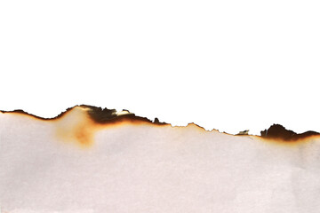 burnt paper isolated on transparent white background, PNG
