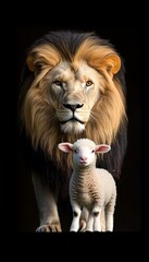 The Lion and the Lamb A Striking Visual Representation of Symbiosis Between Predator and Prey
