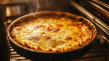 Savory Moussaka Freshly Baked in a Cozy Kitchen