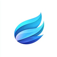 Gradient blue and purple droplet with smooth layered design on a light background