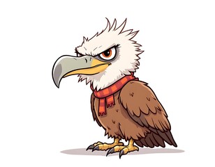 Naklejka premium Grumpy Eagle Cartoon Illustration