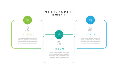 Design template infographic element. Timeline process with 3 step and line square style suitable for business information and web presentation 