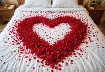 heart shaped pillow on bed