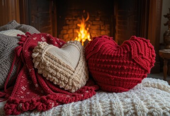 red heart on the christmas tree