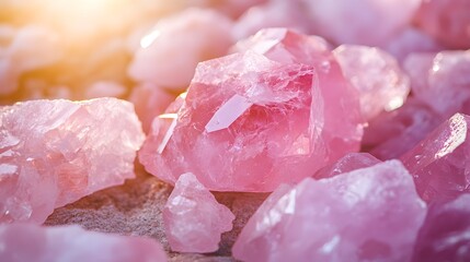 Rose Quartz Crystals in a Serene Setting