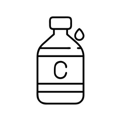 chlorine bottle icon, chlorine bottle line art - simple line art of chlorine bottle, perfect for chlorine bottle logos and icons and themed design 