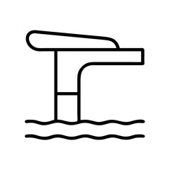 diving board icon, diving board line art - simple line art of diving board, perfect for diving board logos and icons and themed design 