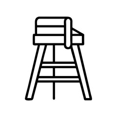 lifeguard chair icon, lifeguard chair line art - simple line art of lifeguard chair, perfect for lifeguard chair logos and icons and themed design 