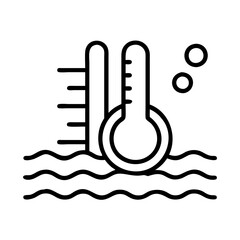 Naklejka premium pool temperature gauge icon, pool temperature gauge line art - simple line art of pool temperature gauge, perfect for pool temperature gauge logos and icons and themed design 