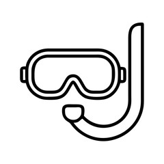snorkel and mask icon, snorkel and mask line art - simple line art of snorkel and mask, perfect for snorkel and mask logos and icons and themed design 