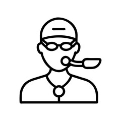 swim coach whistle icon, swim coach whistle line art - simple line art of swim coach whistle, perfect for swim coach whistle logos and icons and themed design 
