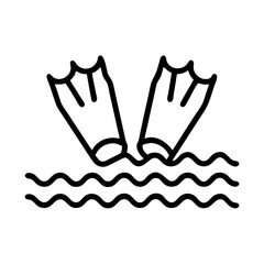 swim fins splashing icon, swim fins splashing line art - simple line art of swim fins splashing, perfect for swim fins splashing logos and icons and themed design 