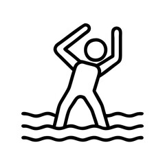 swimmer stretching icon, swimmer stretching line art - simple line art of swimmer stretching, perfect for swimmer stretching logos and icons and themed design 