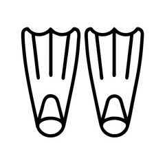 swimming fins icon, swimming fins line art - simple line art of swimming fins, perfect for swimming fins logos and icons and themed design 
