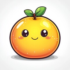A Happy Cartoon Orange Smiles Cheerfully