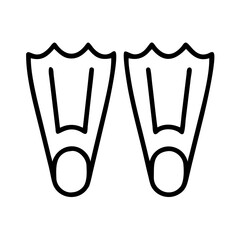 swim training fins icon, swim training fins line art - simple line art of swim training fins, perfect for swim training fins logos and icons and themed design 