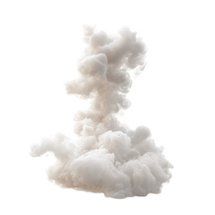 White smoke cloud isolated on transparent background