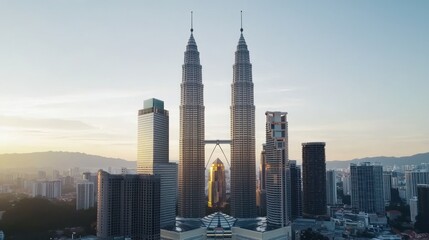 Obraz premium City Skyline at Sunrise