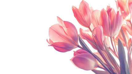 Naklejka premium Dried Tulip flowers isolated on a transparent or white background