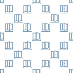 Clear Window vector New Opportunities seamless pattern in outline style
