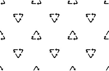 seamless pattern with recycle on white background