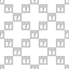 Closed Plastic Portal vector Window linear seamless pattern
