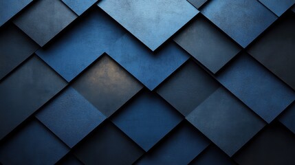 Abstract minimalist wallpaper with geometric motifs and shapes on blue background. Featuring white space in the center for text, ideal for design templates and modern banners.