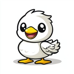 Adorable White Duckling Cartoon Character Design