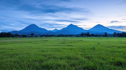 Fototapeta premium Serene mountain landscape at dusk