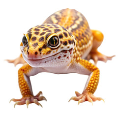 Fototapeta premium Adorable Leopard Gecko Reptile Closeup Studio Shot pet cute eyes skin dark scaly black 