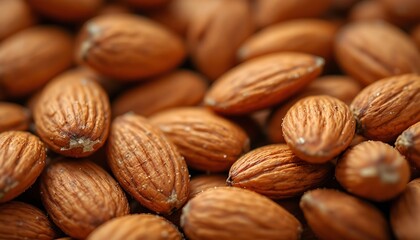 Macro Photography of Almonds: A Close-Up View of Nutritious Nuts
