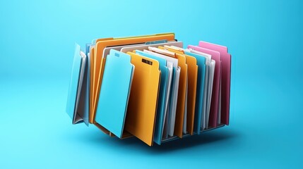 Colorful File Folders in a Dynamic Arrangement Representing Online Documentation and Database Management Systems for Efficient Information Storage