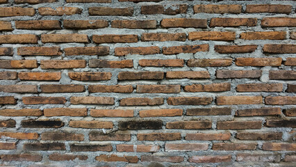 Old red brick wall texture background