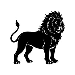 lion vector silhouette  illustration .