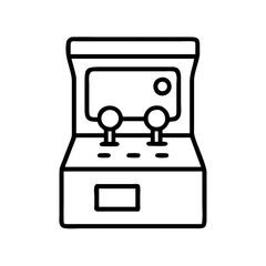 arcade game icon, arcade game line art - simple line art of arcade game, perfect for arcade game logos and icons and themed design 