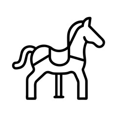 carousel horse icon, carousel horse line art - simple line art of carousel horse, perfect for carousel horse logos and icons and themed design 