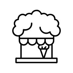 cotton candy stand icon, cotton candy stand line art - simple line art of cotton candy stand, perfect for cotton candy stand logos and icons and themed design 