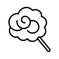 cotton candy swirl icon, cotton candy swirl line art - simple line art of cotton candy swirl, perfect for cotton candy swirl logos and icons and themed design 