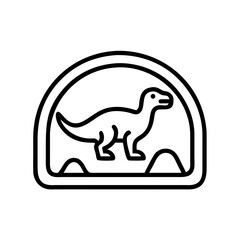 dinosaur themed attraction icon, dinosaur themed attraction line art - simple line art of dinosaur themed attraction, perfect for dinosaur themed attraction logos and icons and themed design 