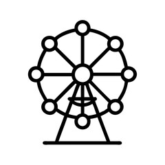 ferris wheel at night icon, ferris wheel at night line art - simple line art of ferris wheel at night, perfect for ferris wheel at night logos and icons and themed design 