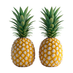 Two Pineapples Isolated on White Background