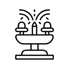 interactive water fountain icon, interactive water fountain line art - simple line art of interactive water fountain, perfect for interactive water fountain logos and icons and themed design 
