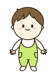 にっこり笑顔の男の子のシンプルイラスト